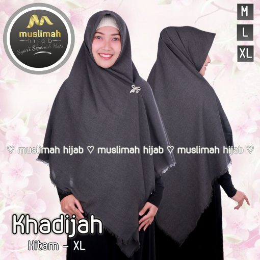 Jilbab Muslimah Hijab Khadijah Hitam