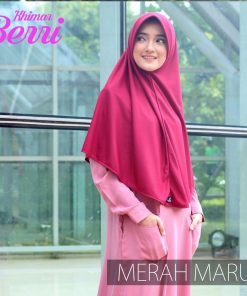 Jilbab Hijab Alsa Khimar Berri - Merah Maroon