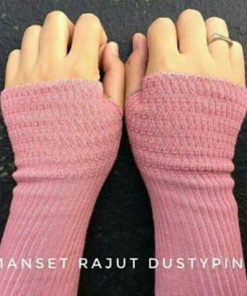 Handsock Jempol Rajut Naureen Dusty Pink